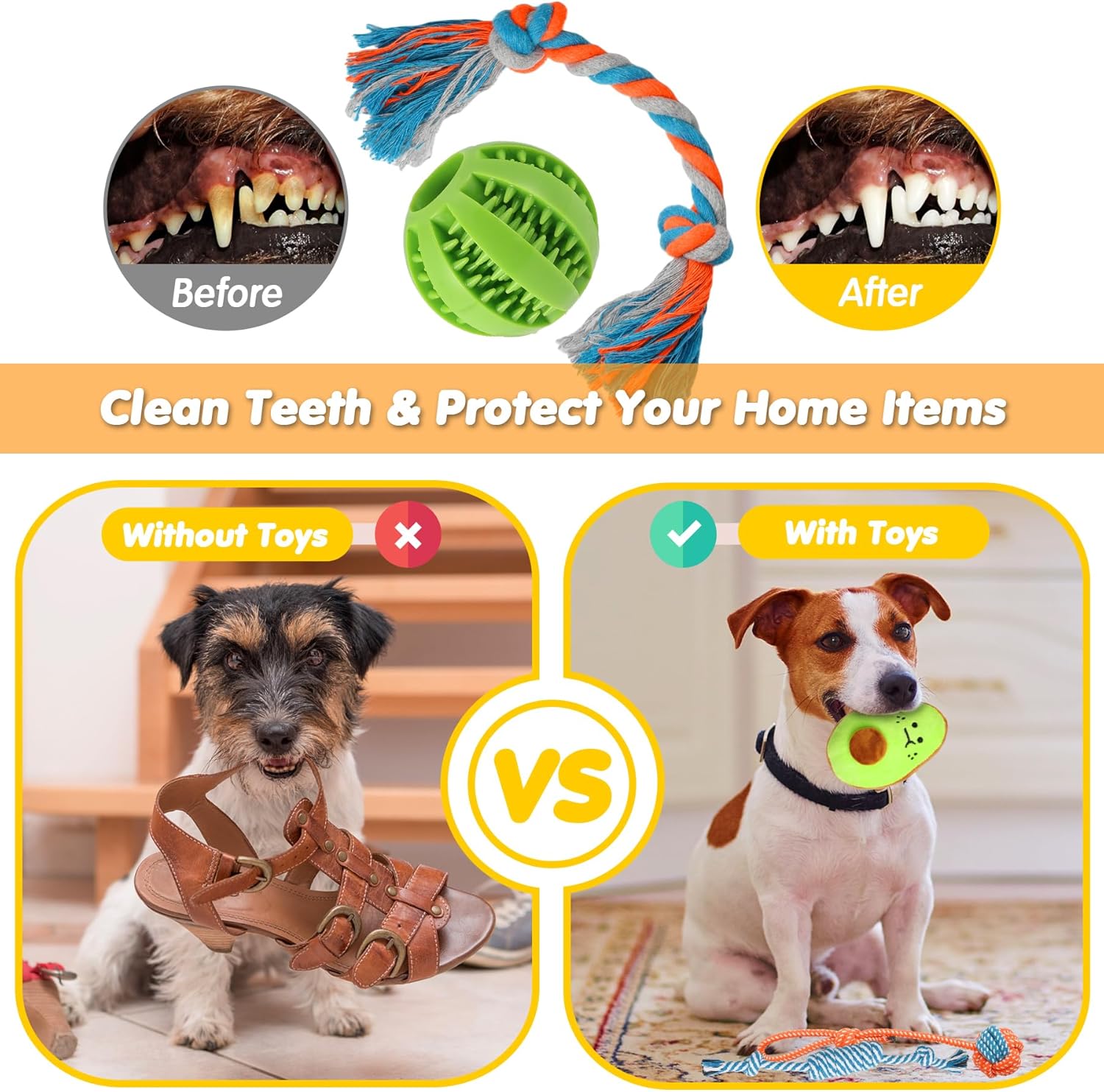 25-Pack Dog Chew Toys Set – Squeaky, Rope & Treat Ball Toys for Teething Puppies