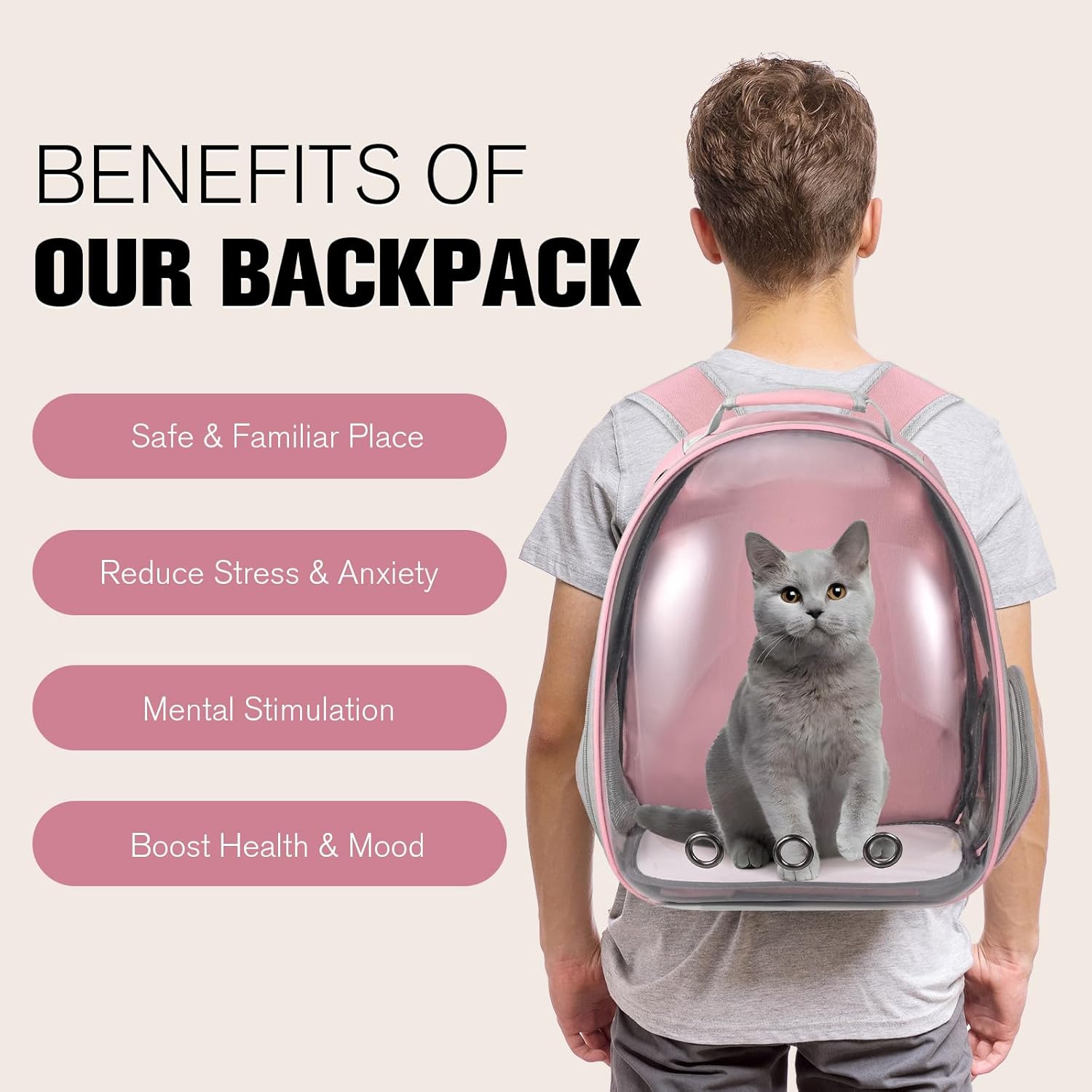 Bubble Window Pet Travel Backpack Carrier – Airline-Approved for Cats & Small Dogs