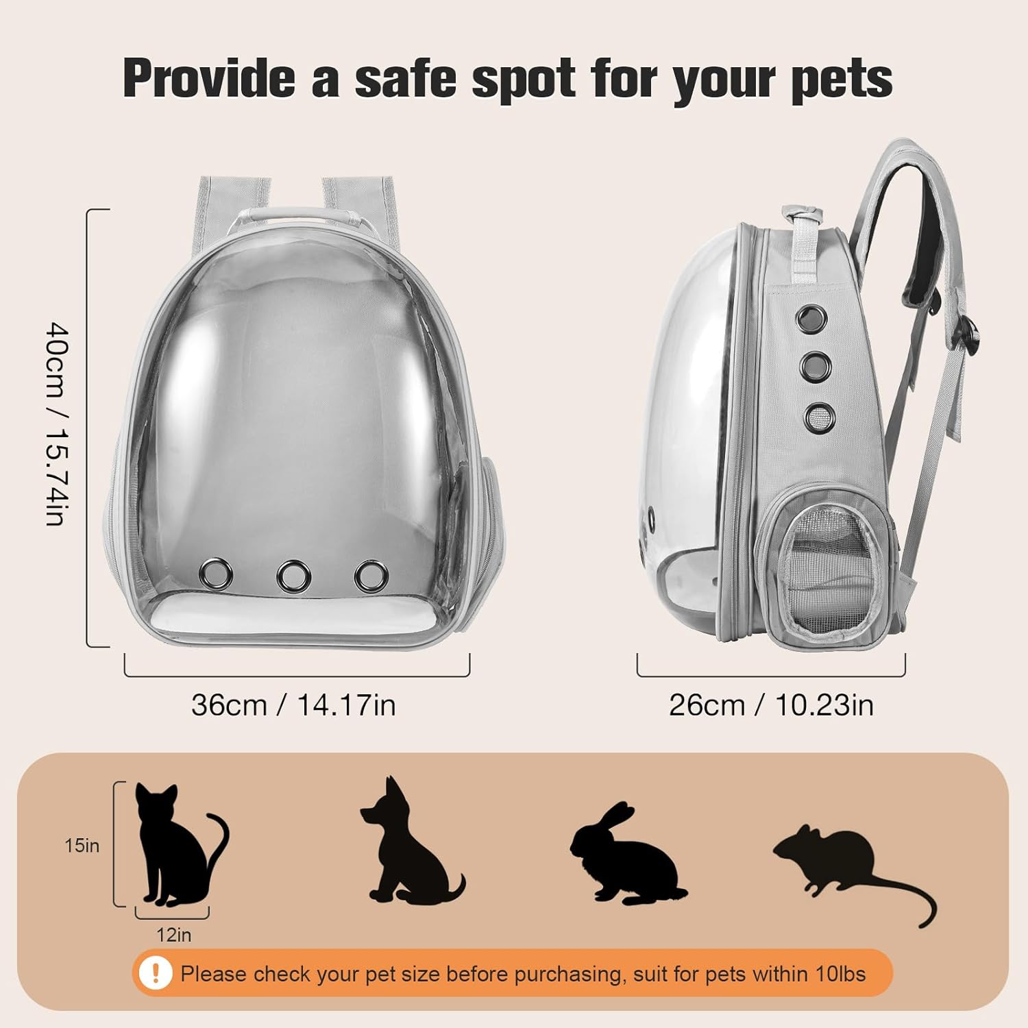 Bubble Window Pet Travel Backpack Carrier – Airline-Approved for Cats & Small Dogs