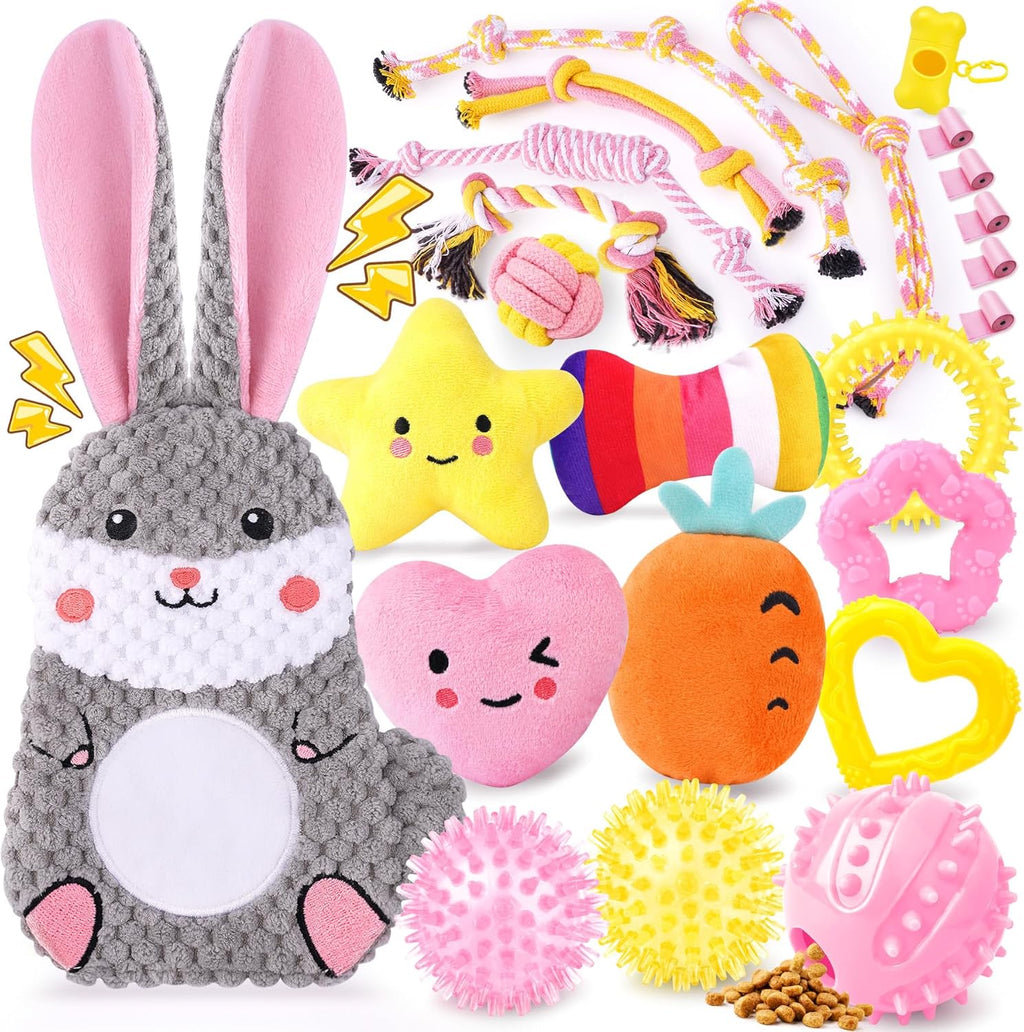 23-Pack Pink Puppy Toys Set – Ultimate Playtime Bundle for Small Dogs