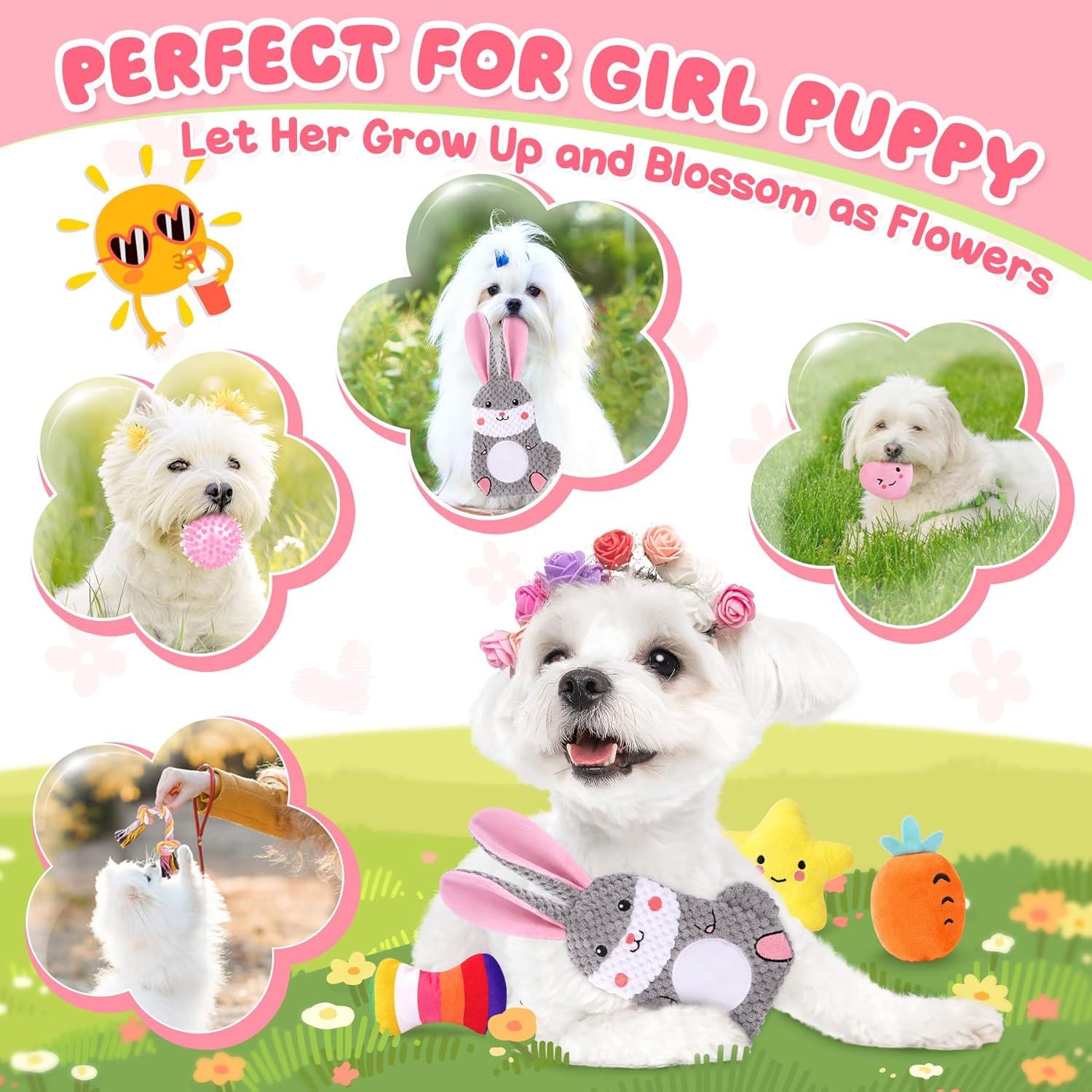 23-Pack Pink Puppy Toys Set – Ultimate Playtime Bundle for Small Dogs