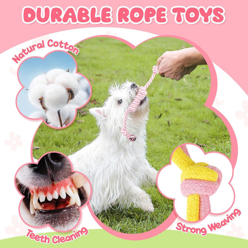 23-Pack Pink Puppy Toys Set – Ultimate Playtime Bundle for Small Dogs