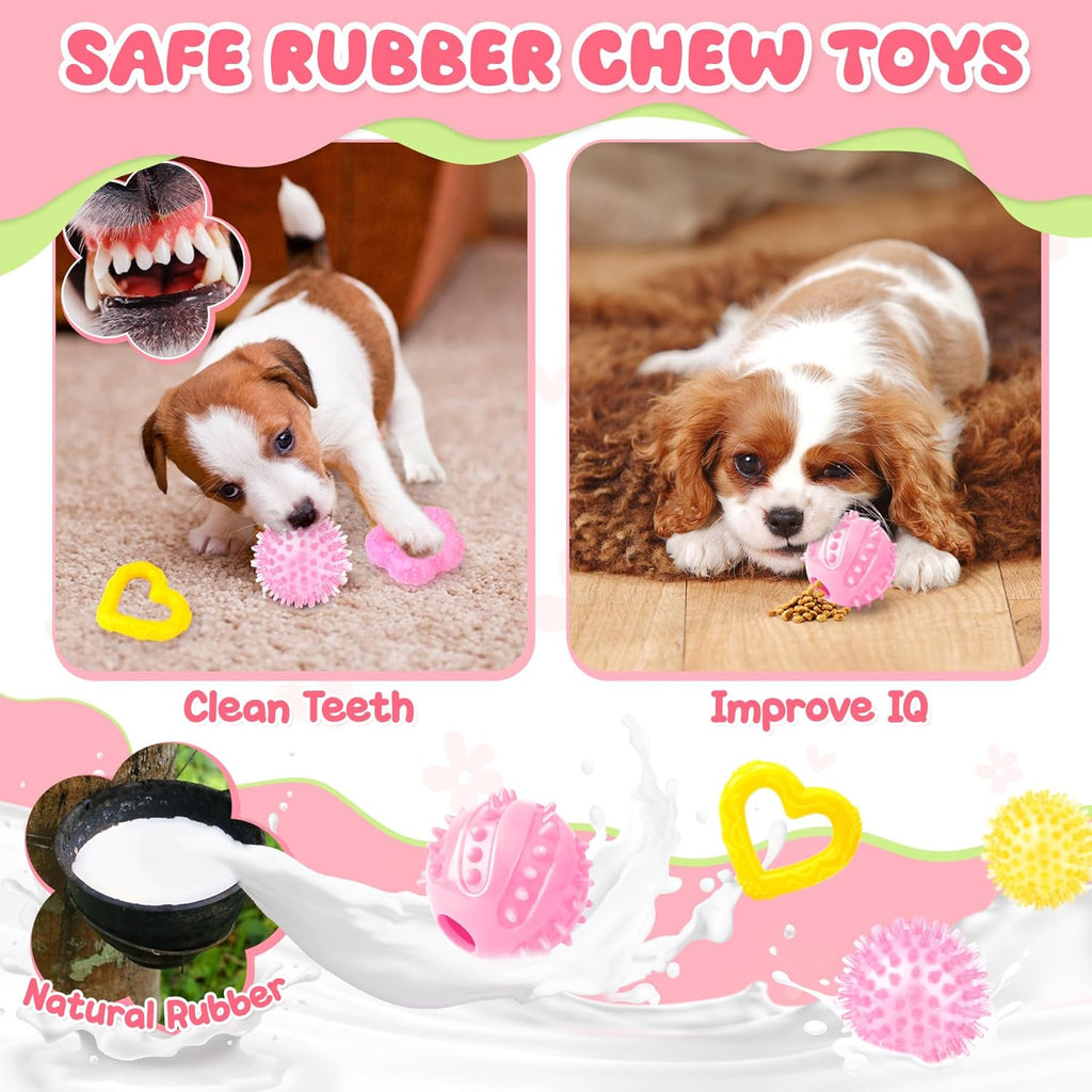23-Pack Pink Puppy Toys Set – Ultimate Playtime Bundle for Small Dogs