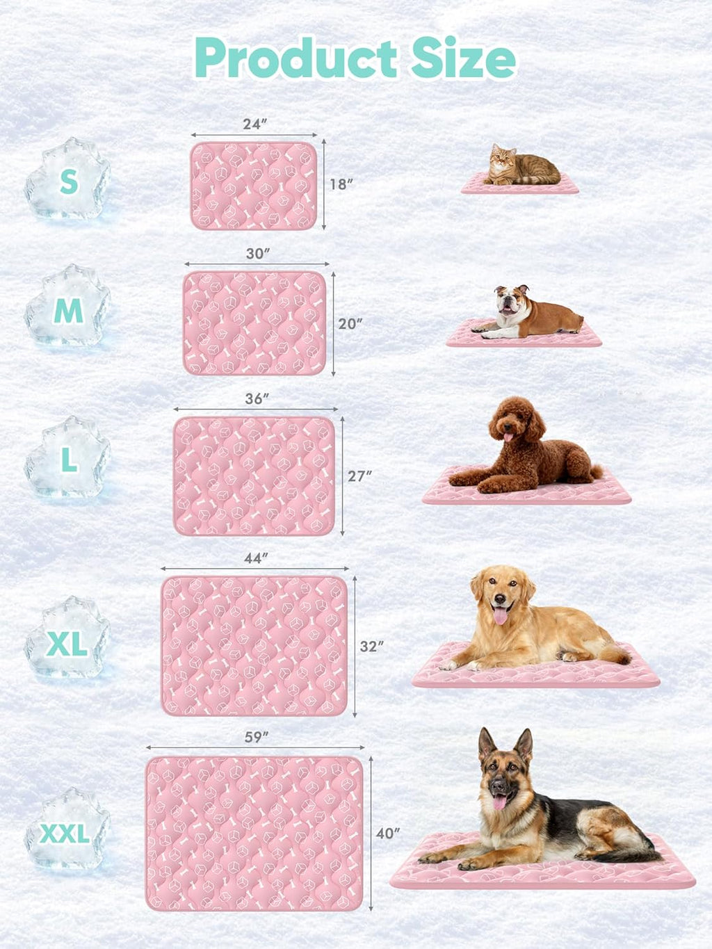 Dog Cooling Mat – Arc-Chill Color-Changing Tech, Waterproof, 44" x 32" for Extra Large Dogs, Nature Green