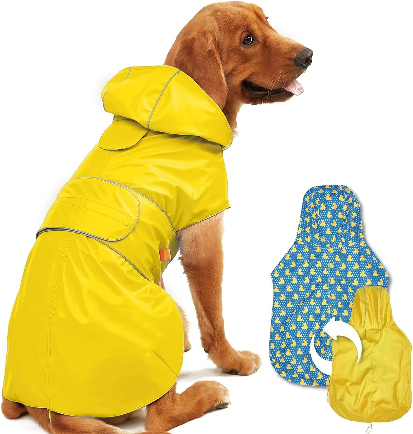 Waterproof Dog Raincoat with Hood – Reflective, Lightweight Rain Jacket for Small to Large Dogs