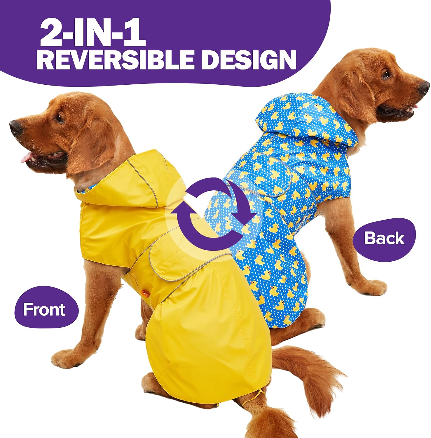 Waterproof Dog Raincoat with Hood – Reflective, Lightweight Rain Jacket for Small to Large Dogs