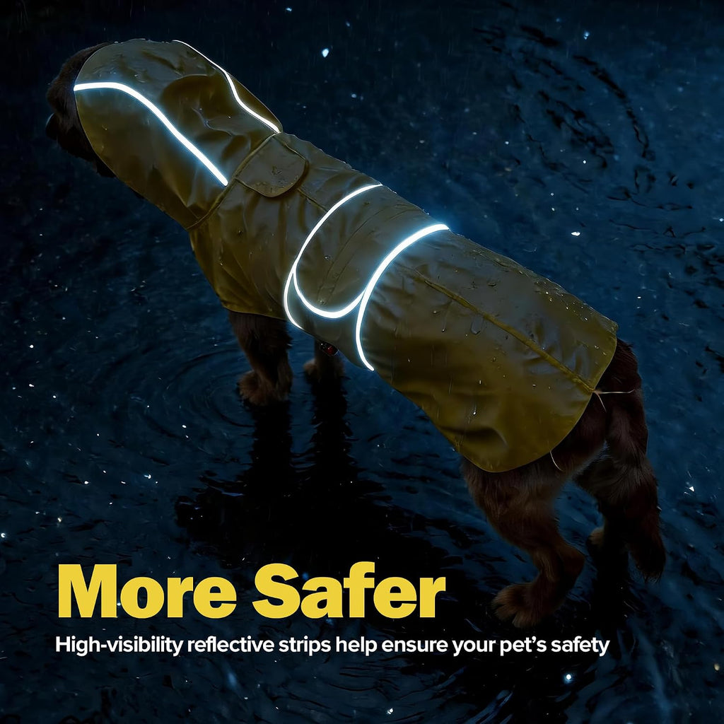 Waterproof Dog Raincoat with Hood – Reflective, Lightweight Rain Jacket for Small to Large Dogs