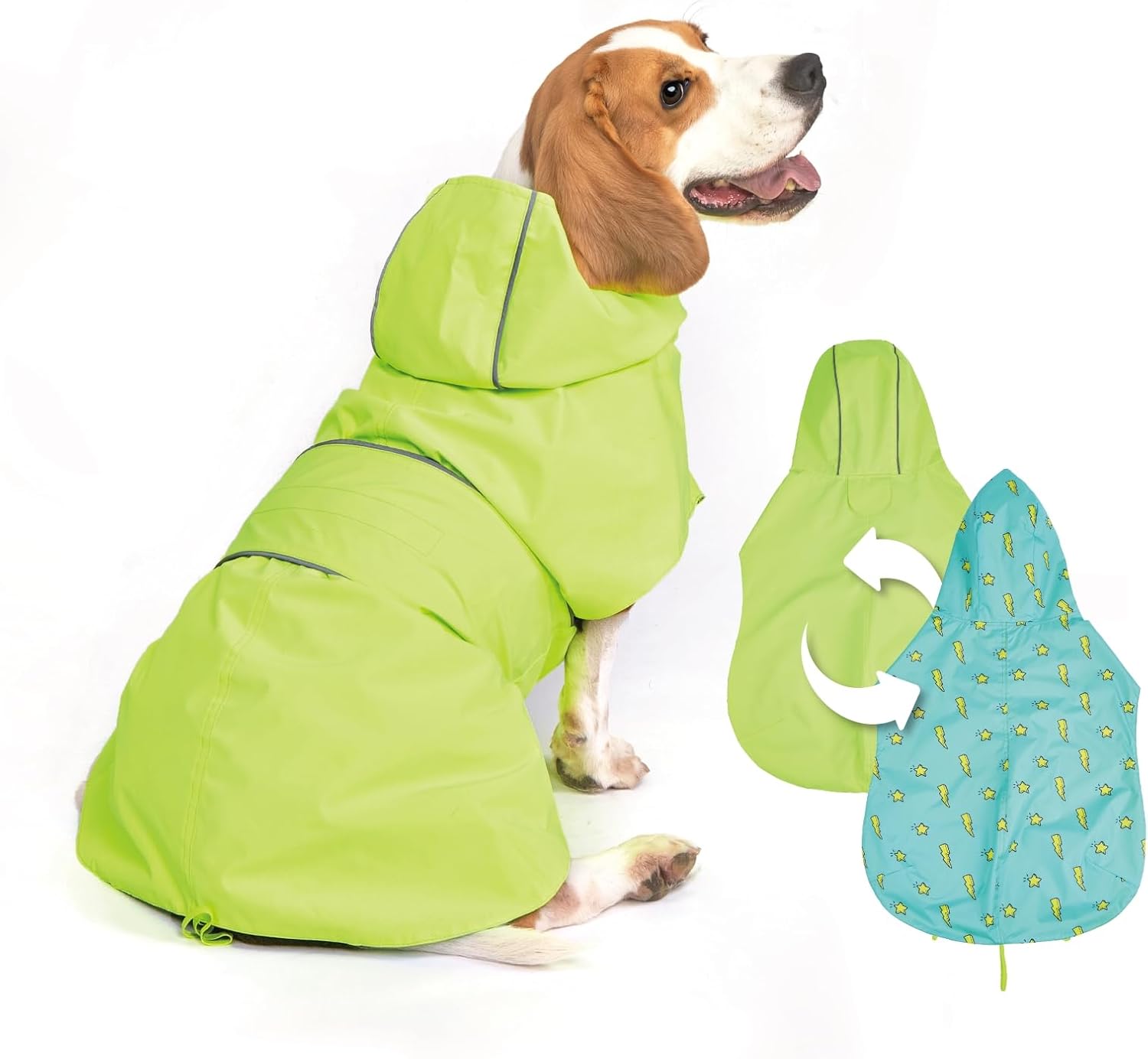 Waterproof Dog Raincoat with Hood – Reflective, Lightweight Rain Jacket for Small to Large Dogs