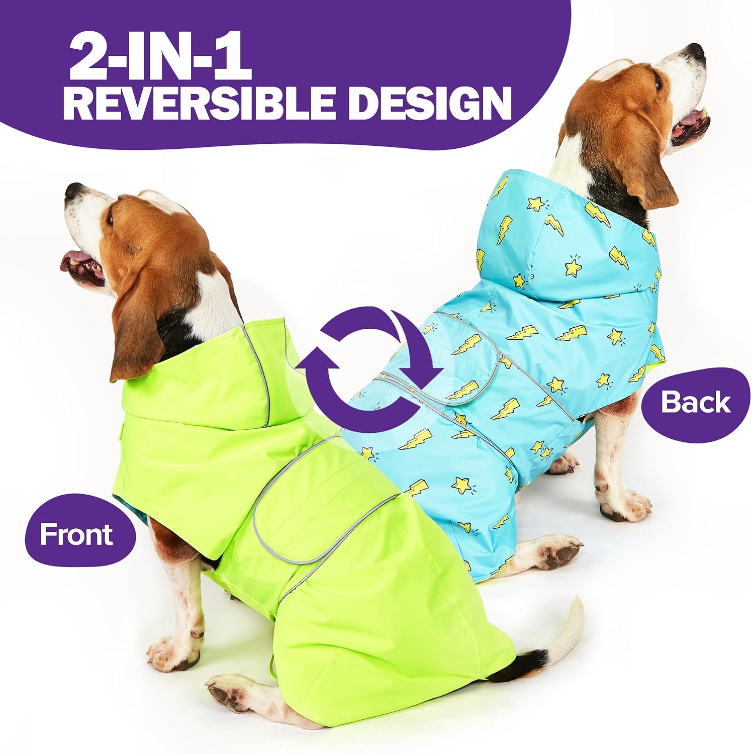 Waterproof Dog Raincoat with Hood – Reflective, Lightweight Rain Jacket for Small to Large Dogs