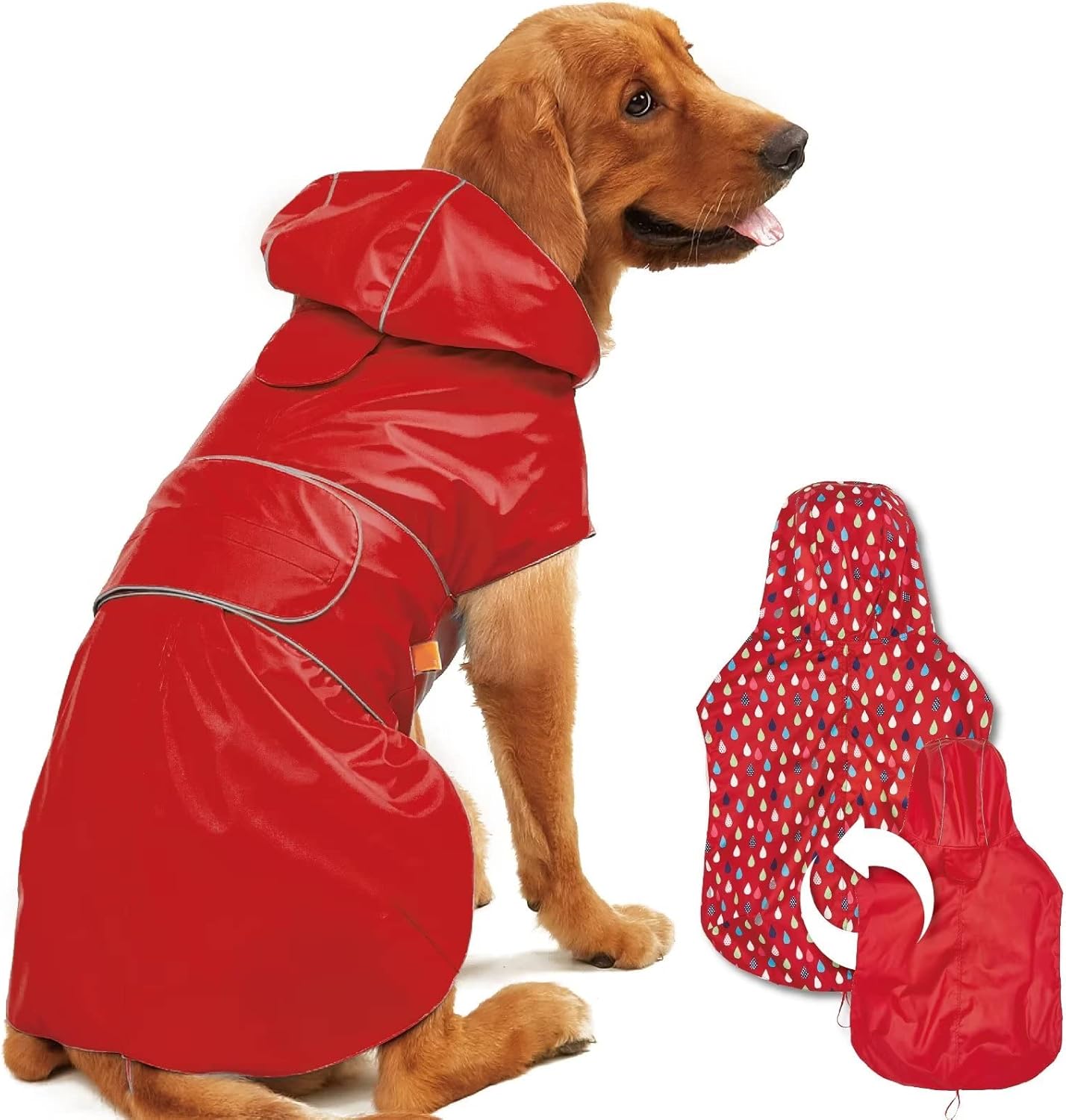 Waterproof Dog Raincoat with Hood – Reflective, Lightweight Rain Jacket for Small to Large Dogs