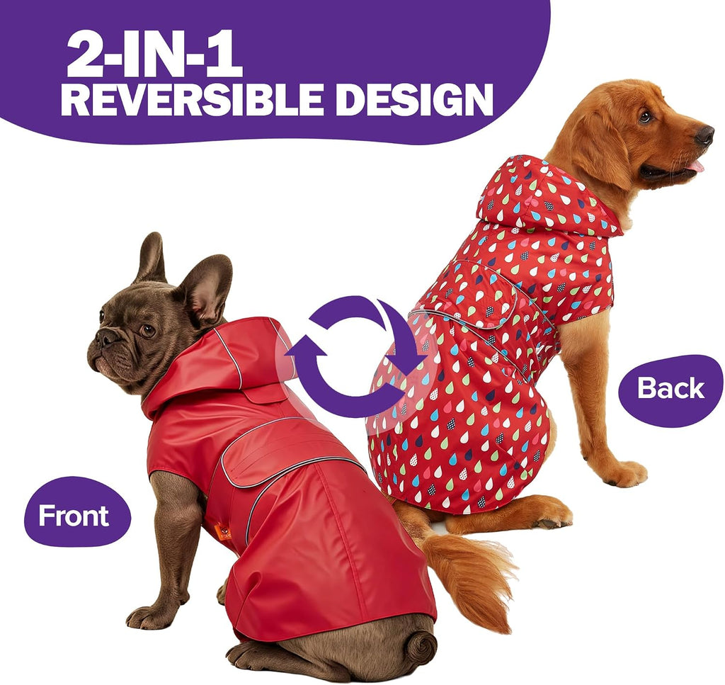 Waterproof Dog Raincoat with Hood – Reflective, Lightweight Rain Jacket for Small to Large Dogs