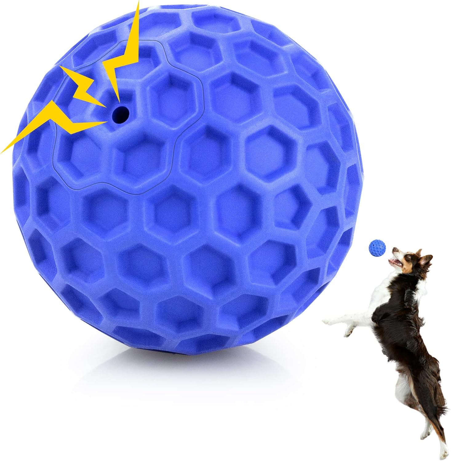 Indestructible Squeaky Dog Ball – Tough Chew Toy for Large Breeds & Aggressive Chewers