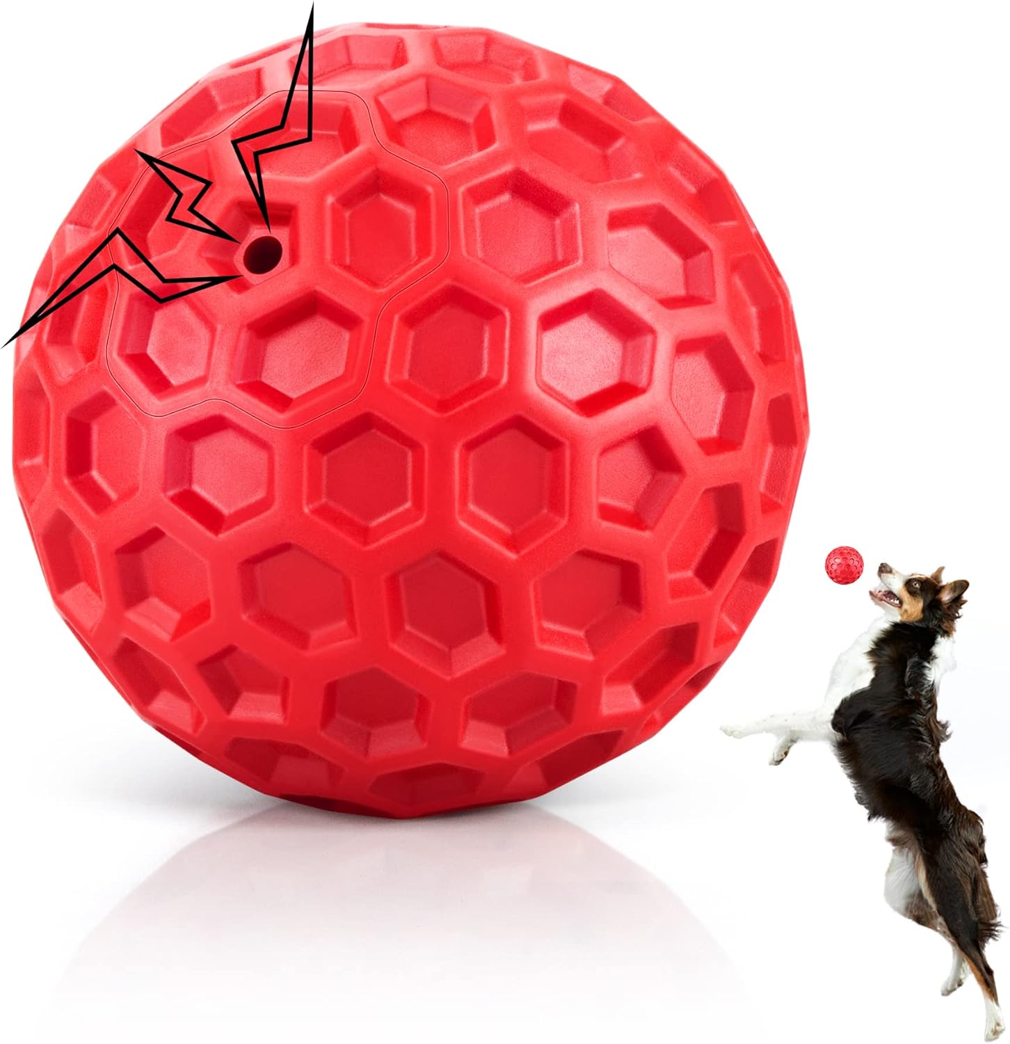 Indestructible Squeaky Dog Ball – Tough Chew Toy for Large Breeds & Aggressive Chewers