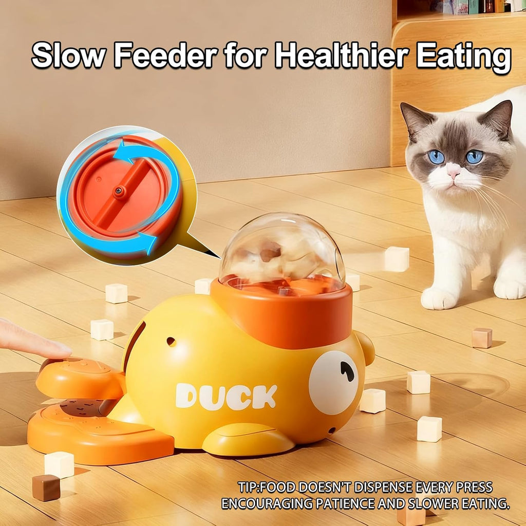 Duck-Shaped Slow Feeder & Treat Dispenser – IQ Puzzle Toy for Small to Medium Dogs and Cats