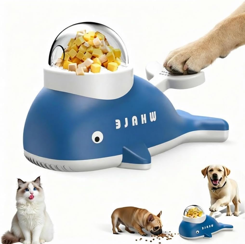 Whale-Shaped Smart Puzzle Feeder – Interactive Treat Dispenser & Slow Feeder for Dogs and Cats