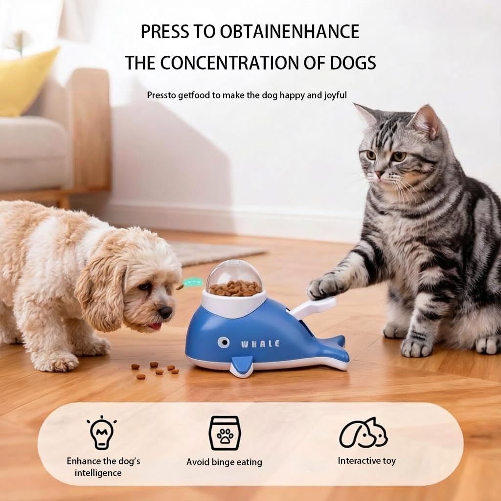 Whale-Shaped Smart Puzzle Feeder – Interactive Treat Dispenser & Slow Feeder for Dogs and Cats